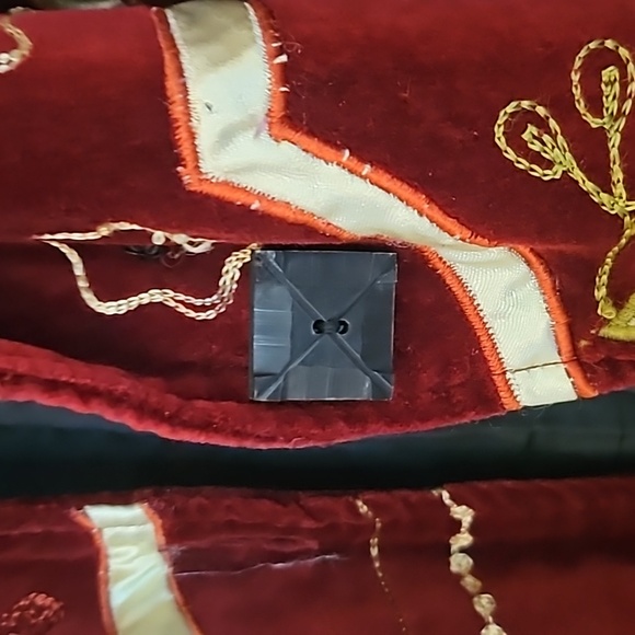 Vintage indigo Moon mixed media velvet jacket burgundy plus size - Picture 3 of 4